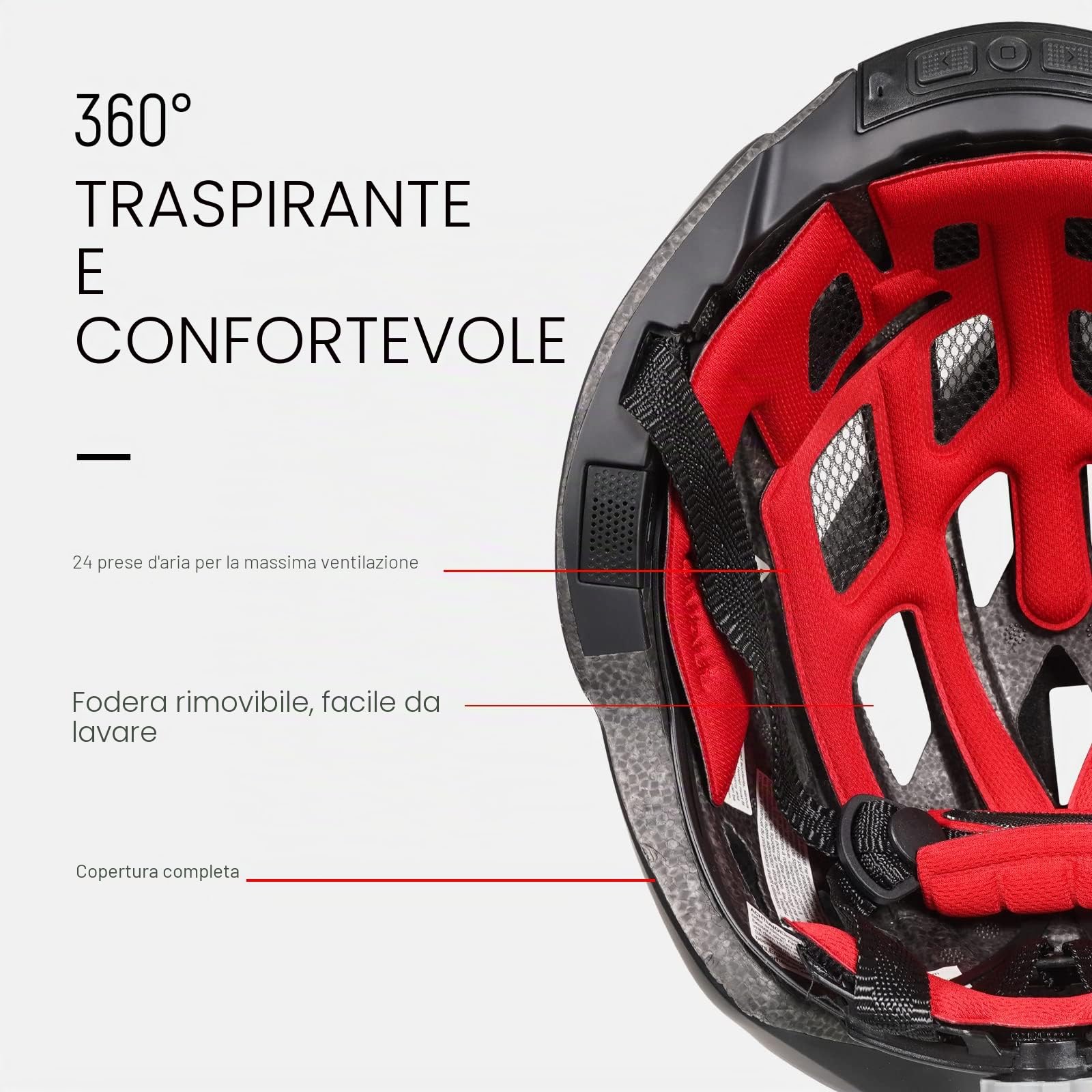 Casco da Bici Bluetooth con Luce LED, Casco Bicicletta Smart con Telecomando, Allarme SOS e Microfono e Altoparlante Integrati, Uomo e Donna