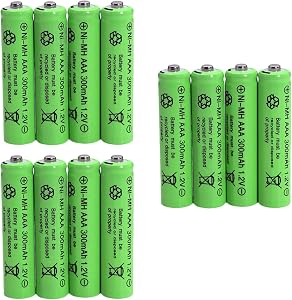 12 Packs 1.2V AAA 300mAh Ni-MH Rechargeable Batteries Triple A for Outdoor Solar Lights Solar Lamp Garden Light