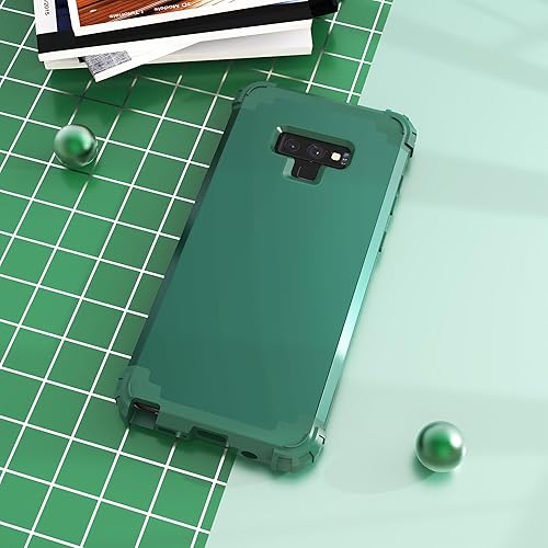Miniatura 6 de IDweel Funda para Galaxy Note 9, 3 en 1, a prueba de golpes, ajuste delgado, híbrida, resistente, protección de policarbonato duro, silicona suave,