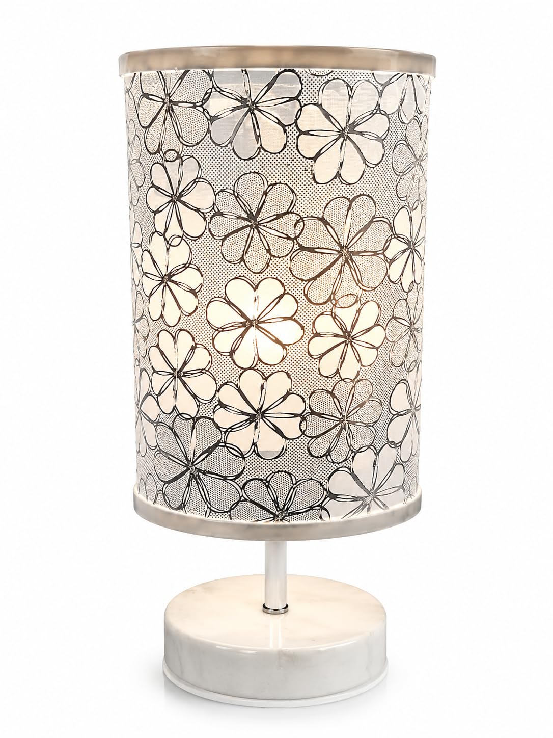 INDIQUEHUB Floral Table Lamp for Bedroom, 12 Inch, White Soft Light, Modern Decorative Bedside Lamp for Home Decor, Kids and Adults-image-20