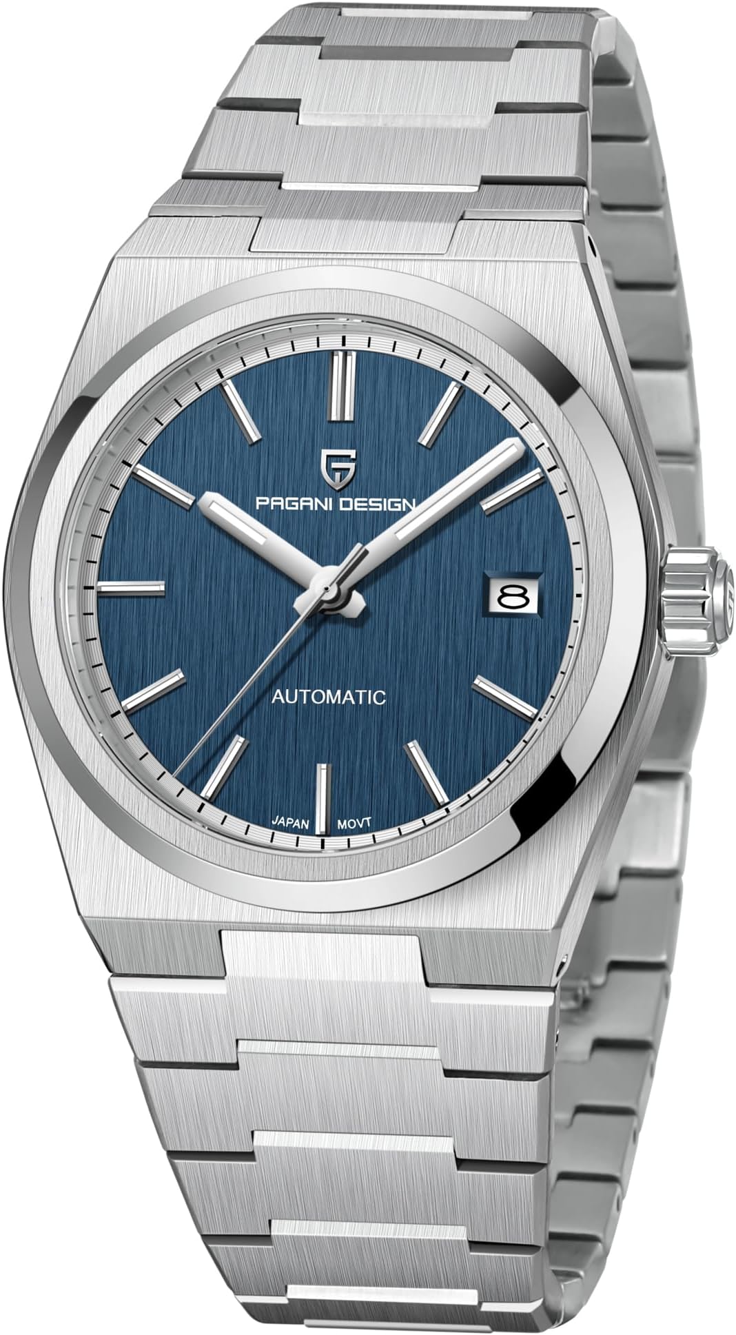 PAGRNE DESIGNPagani Design Mens Watches Automatic Watch Stainless Steel Date Waterproof Luminous Watch Business Casual Wrist Watches Black
