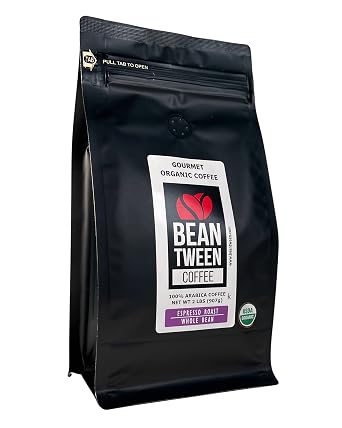Beantween Coffee Premium Organic ESPRESSO ROAST Whole Bean 2 lb of 100% Arabica Coffee Low Acid, MOLD-FREE, Certified Organic, Kosher, Single Origin, Woman-owned