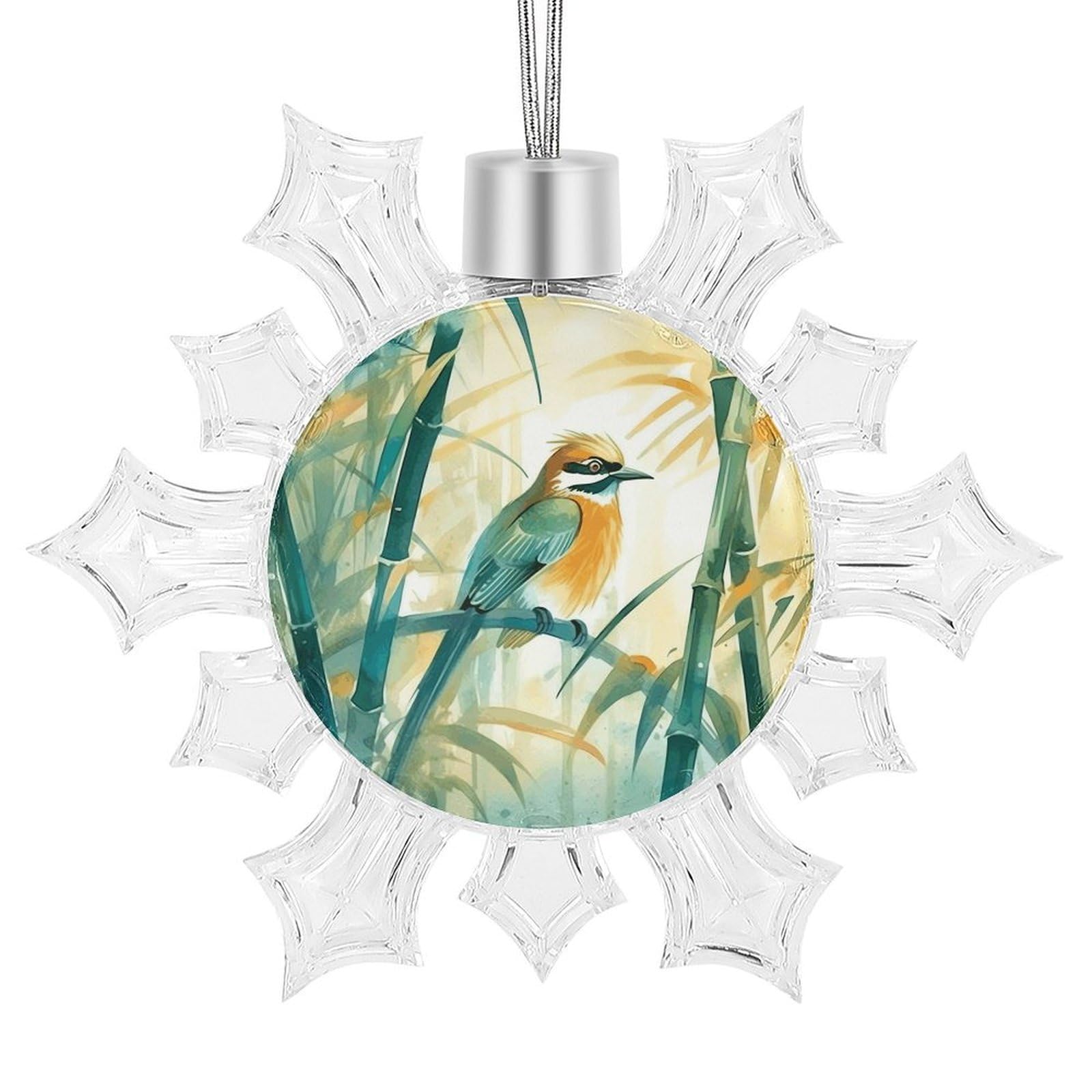Birds and Tree Snowflake Ornaments Cute Snowflake Pendant Exquisite Christmas Tree Ornaments for Christmas Weddings New Year Birthday Holiday Celebration