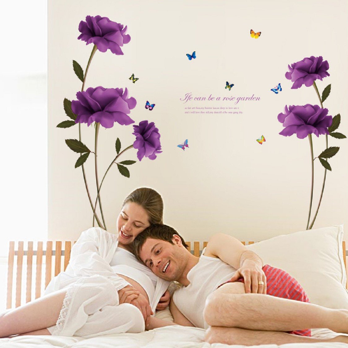 Wall Stickers,Ikevan DIY Purple Rose Removable Room Home Decor Wall Stickers Decal