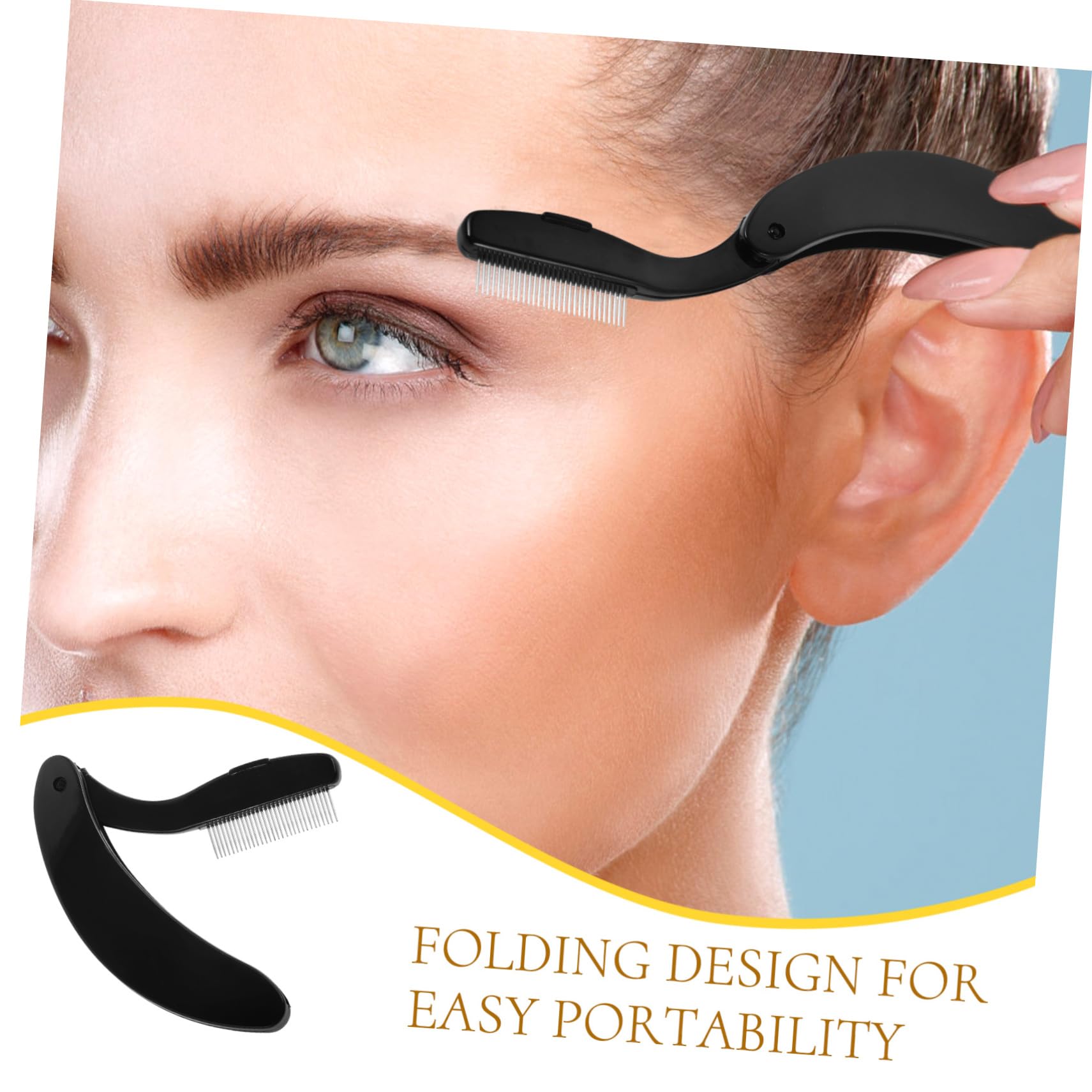 SOESFOUFU Eyebrow Lash Grooming Comb Reusable Metal Eyelash Separator for Ages for Ladies