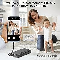 Vista 5 de ySky Disco duro externo portátil con certificación MFi de 1 TB para iPhone, iPad, MacBook, Windows, computadora, USB C, teléfonos Android