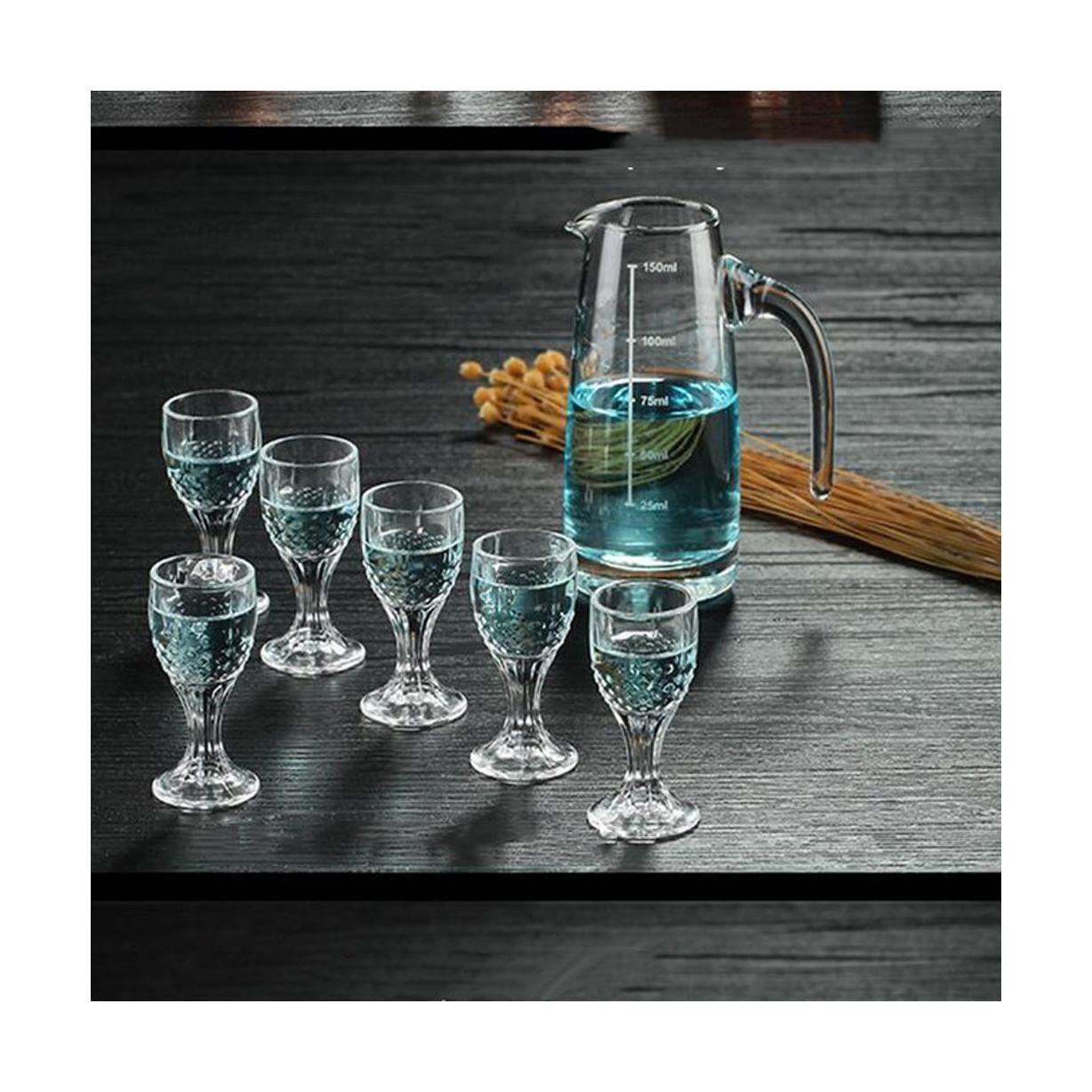 Verres à vin 7 pièces Classique Verre à bière ménage Verre vin Ensemble chopes à bière Ensemble Refroidissement Tasses à vin pour Les fêtes et Les Cadeaux Coupe en Verre