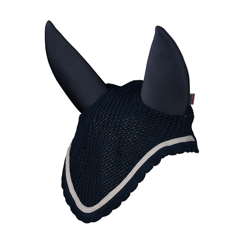 Máscara auricular para cavalos em crochê com forro de neoprene B Vertigo Zurich Dark Navy - Horse