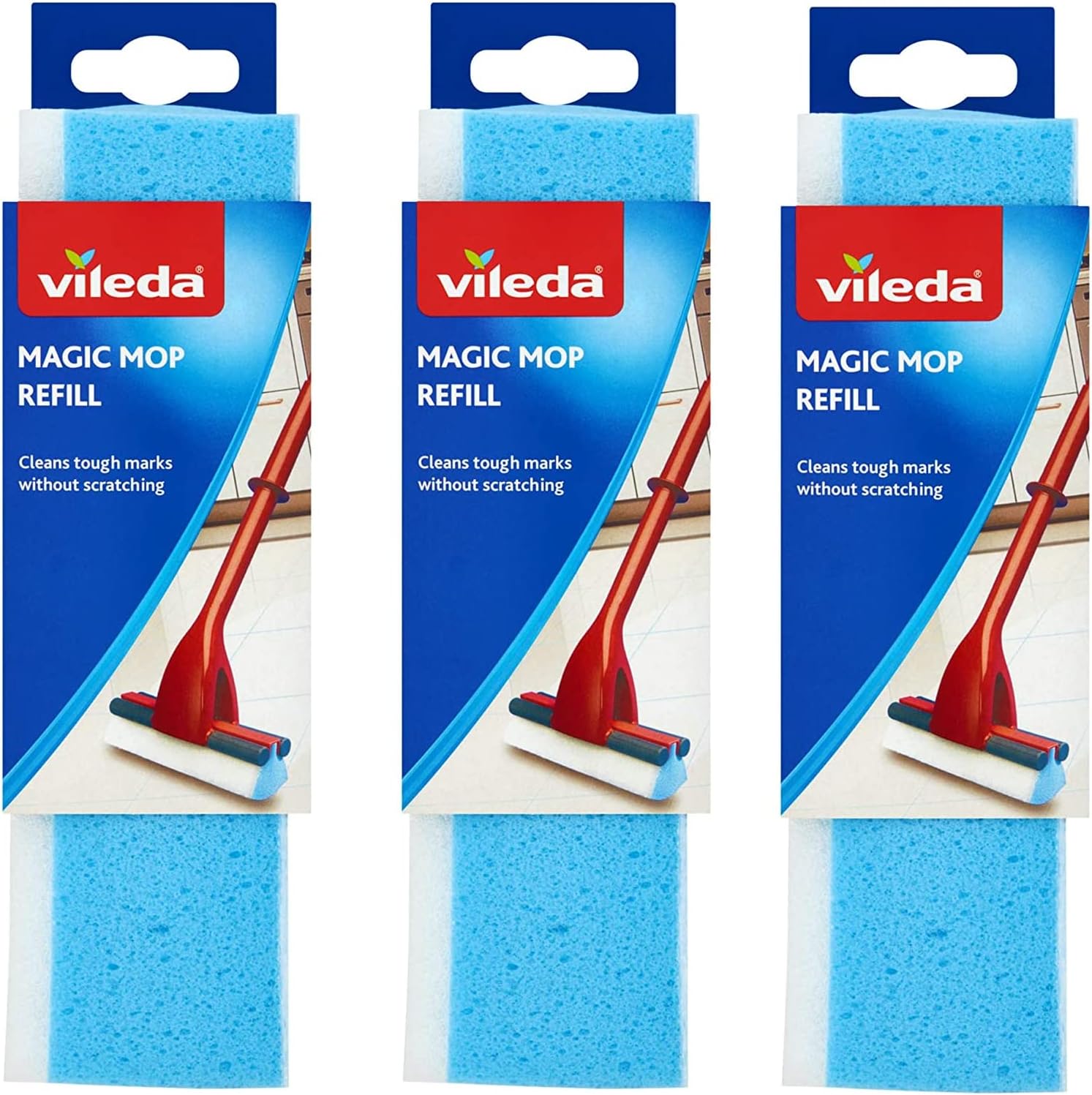 Vileda Magic Mop Angled Head Refill Pack of 3 096511 X 3 Amazon.co