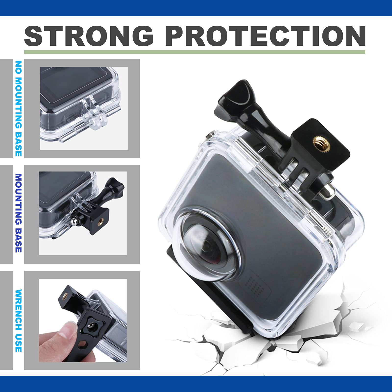 Funda impermeable para cámara de acción Gopro Max, carcasa protectora de buceo subacuático de 30 m con accesorios de soporte