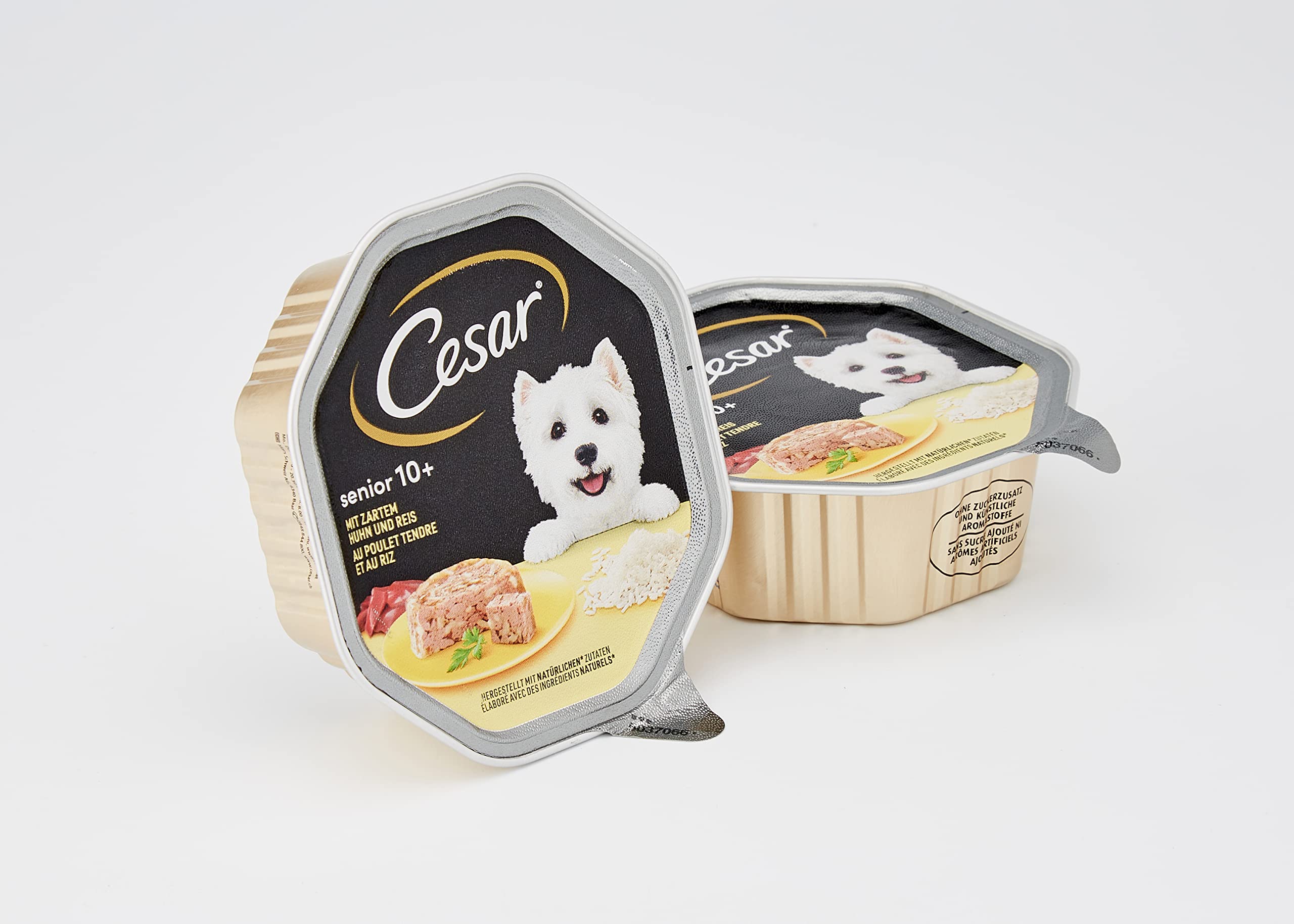 Cesar Doublure de Nourriture pour chien avec poulet & riz, 7 er Pack, (7 x 2 boite x 150 g)