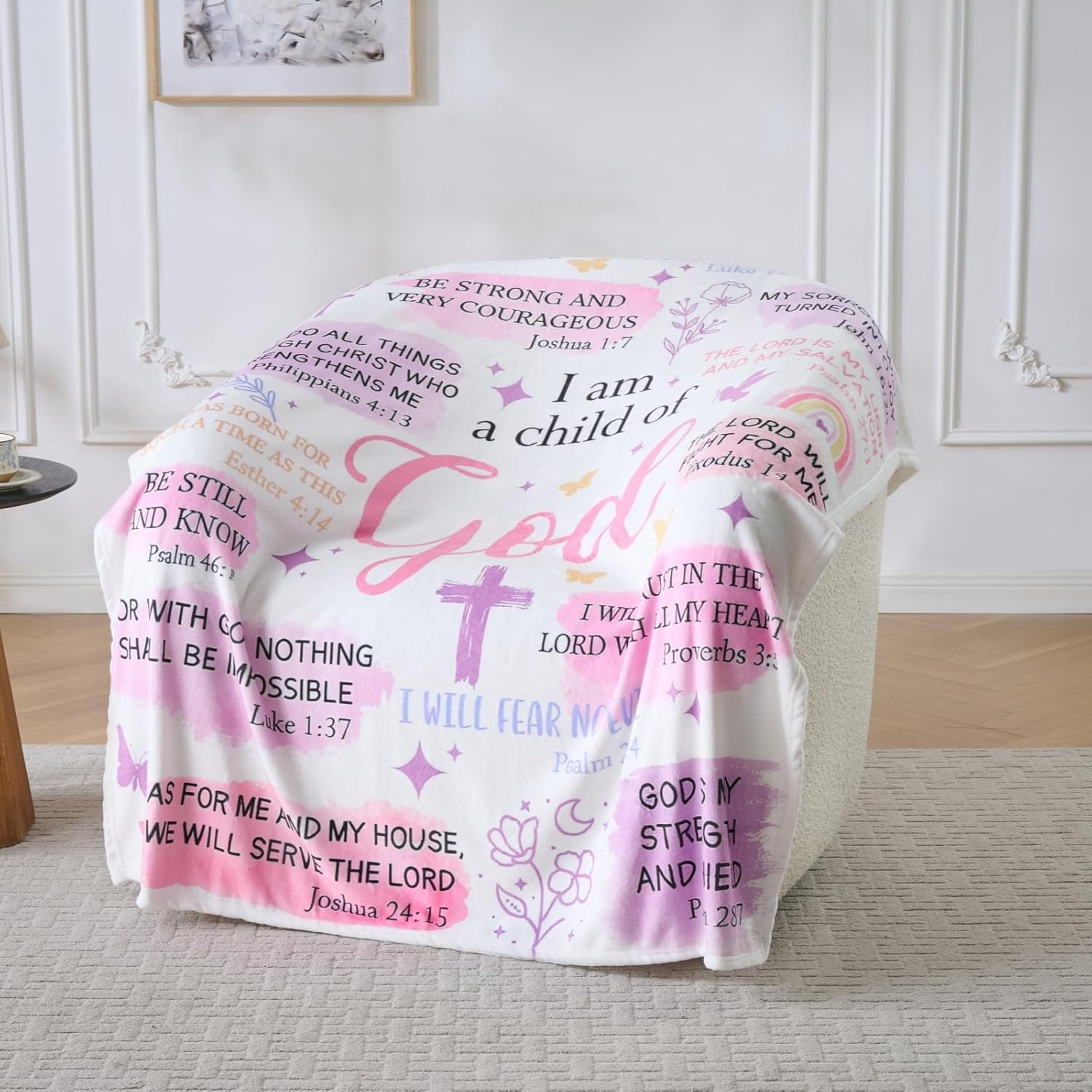 Christian Gifts for Women – “I Am a Child of God” Scripture Blanket with Bible Verses, Soft Fleece Religious Throw, Inspirational Faith Gift for Girls & Teens, Baptism, Birthday - Image 3
