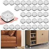 Vista 32 de shouwuhho Paquete de 16 Elevadores de Muebles Ajustables Elevadores de Cama de Servicio Pesado Elevan Altura 1", Elevadores de Cama Cuadrados Negro