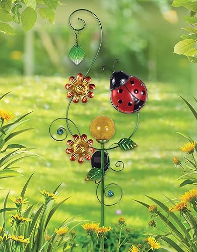 Miniatura 4 de Sunset Vista Designs Colección Estaca solar para jardín, mariquita, 48 x 12.2 x 3.15 pulgadas