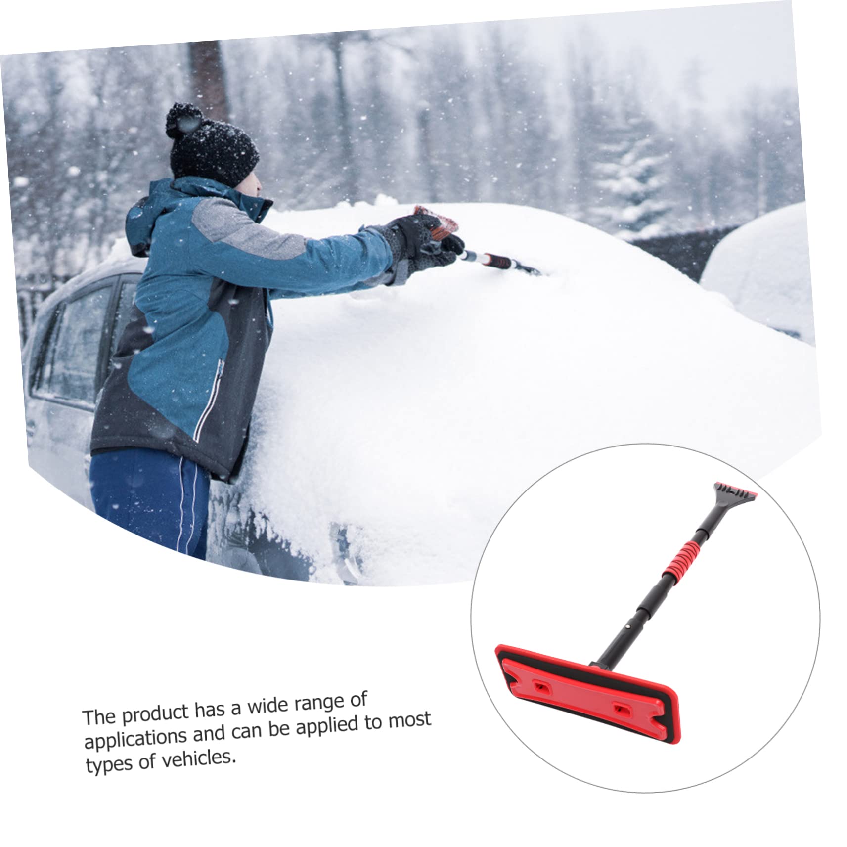 Hemobllo Grattoir à Glace pour Voiture Et Brosse à Neige Extensible pour Pare-Brise Outil De Nettoyage Hivernal avec Poignée Mousse Eva