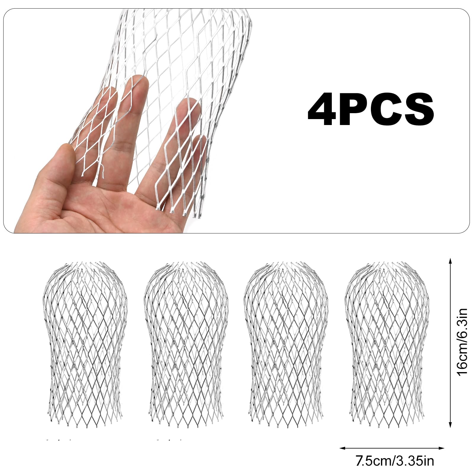 Anti Feuilles Débris Drainage XAVSWRDE 4 PCS Crapaudine De Gouttière En Aluminium 8 * 15cm Antirouille Filtres De Gouttière Etanche Grillage Gouttiere Robuste Durable Pour Maison Avant-toit Fossé Égout Tuyau De Descente