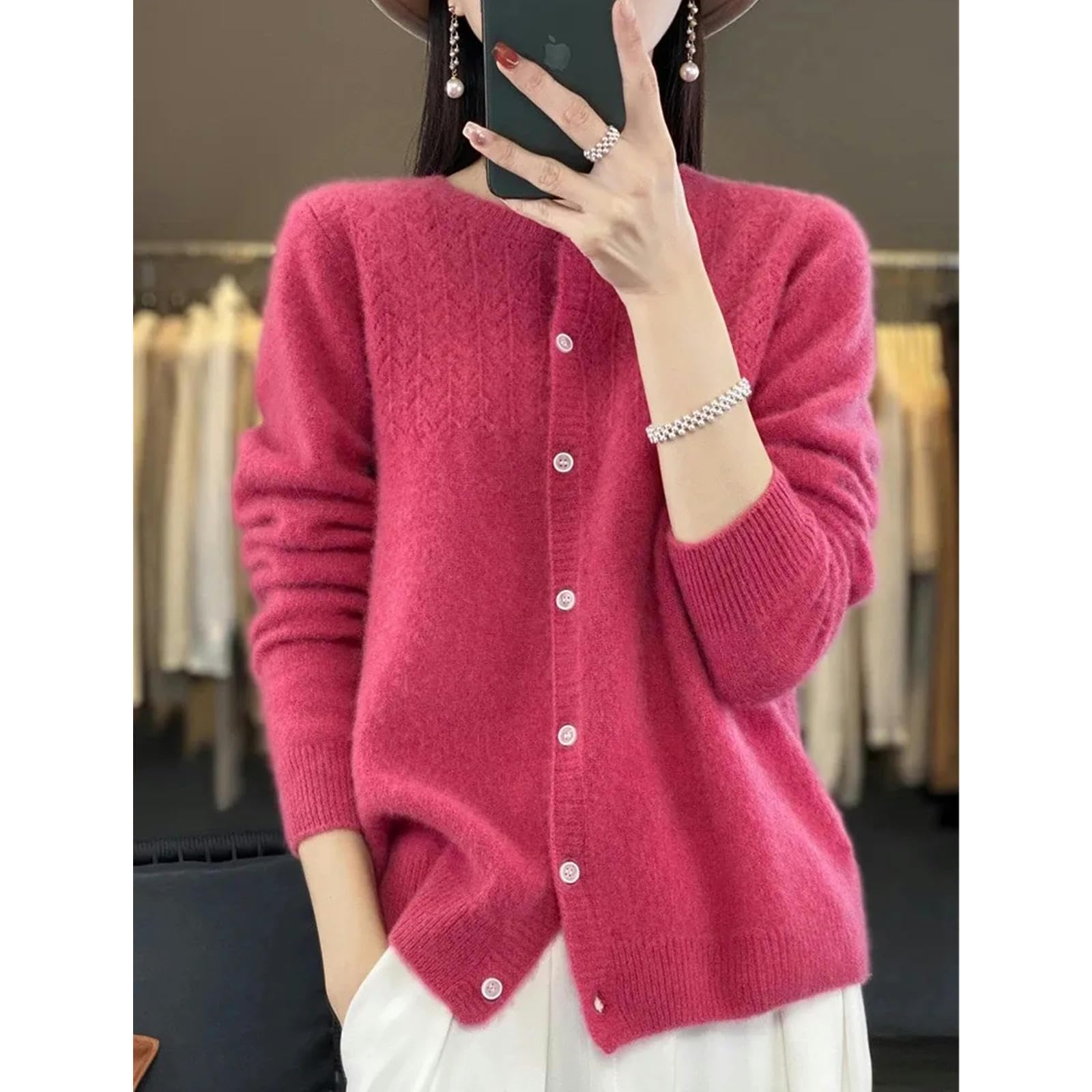 TEidea Damski kardigan sweter dla kobiet Hollow damski kardigan, elegancka odzież damska, odpowiedni top do warstwowania