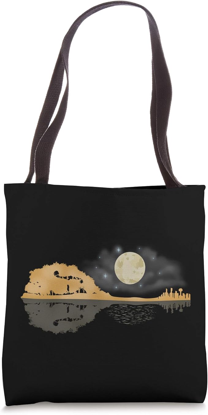 Mandolin Gift Men Country Music Gift Moon Bluegrass Mandolin Tote Bag