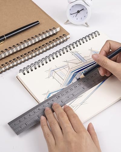 Miniatura 6 de Cuadernos A5 en espiral de tapa blanda en blanco, paquete de 2, cuadernos de bocetos sin forro, bloc de notas de viaje, planificador de notas para