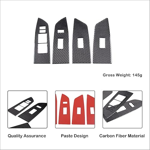 Miniatura 7 de Aunginsy Adhesivo para panel de botón de elevación de ventana de puerta de automóvil compatible con Toyota Tundra/Sequoia 2007-2013 puertas