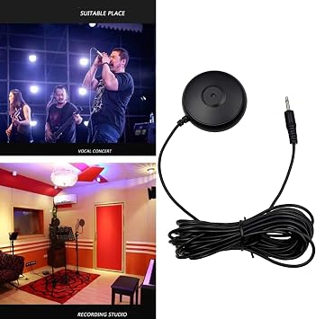 3.5mm Microphone 5m ABS HiFi Enlarge Voice Plug and Play for Laptop Desktop Computers Recordings Games Streaming Black