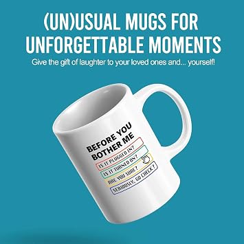 Before You Bother Me Technical Support Gifts Sarcastic Computer Programmer IT Tech Support Gifts Sarcasm Novelty Drinkware Ceramic Mug 11 oz White