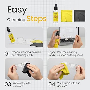 Crystal Clear Eyeglass Lens Cleaner Spray Kit | 2 2 Fl Oz + 1 16.9 Fl Oz + 3 Microfiber Cloths | See Crystal Clear | Glasses, Sunglasses & Optical Lenses | Pack of 6