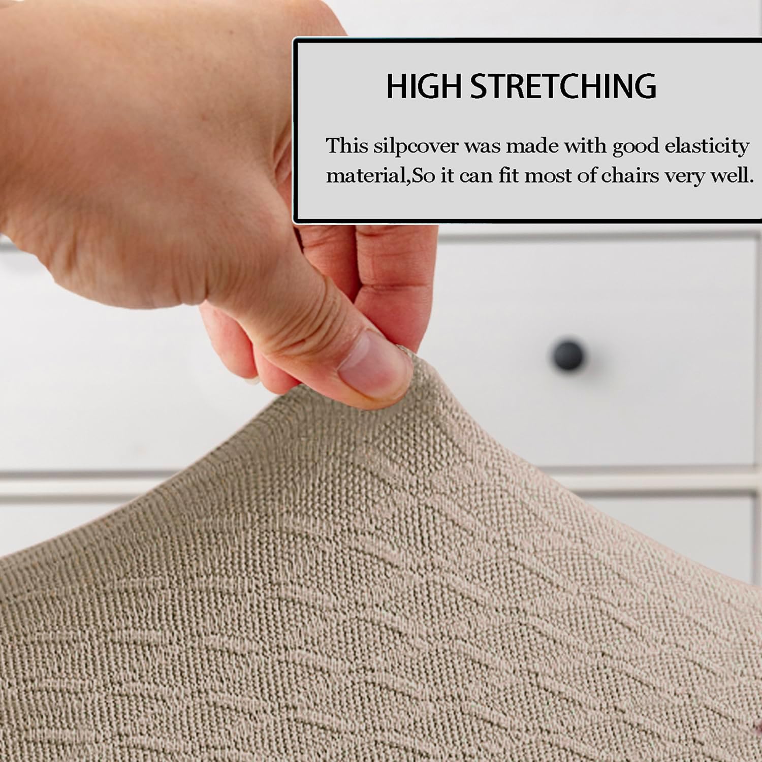 Waterproof Dining Room Chair Covers,Bar Stool Covers,Barstool Chair Slipcovers Pub Counter Seat Cover (Khaki, Set of 4)