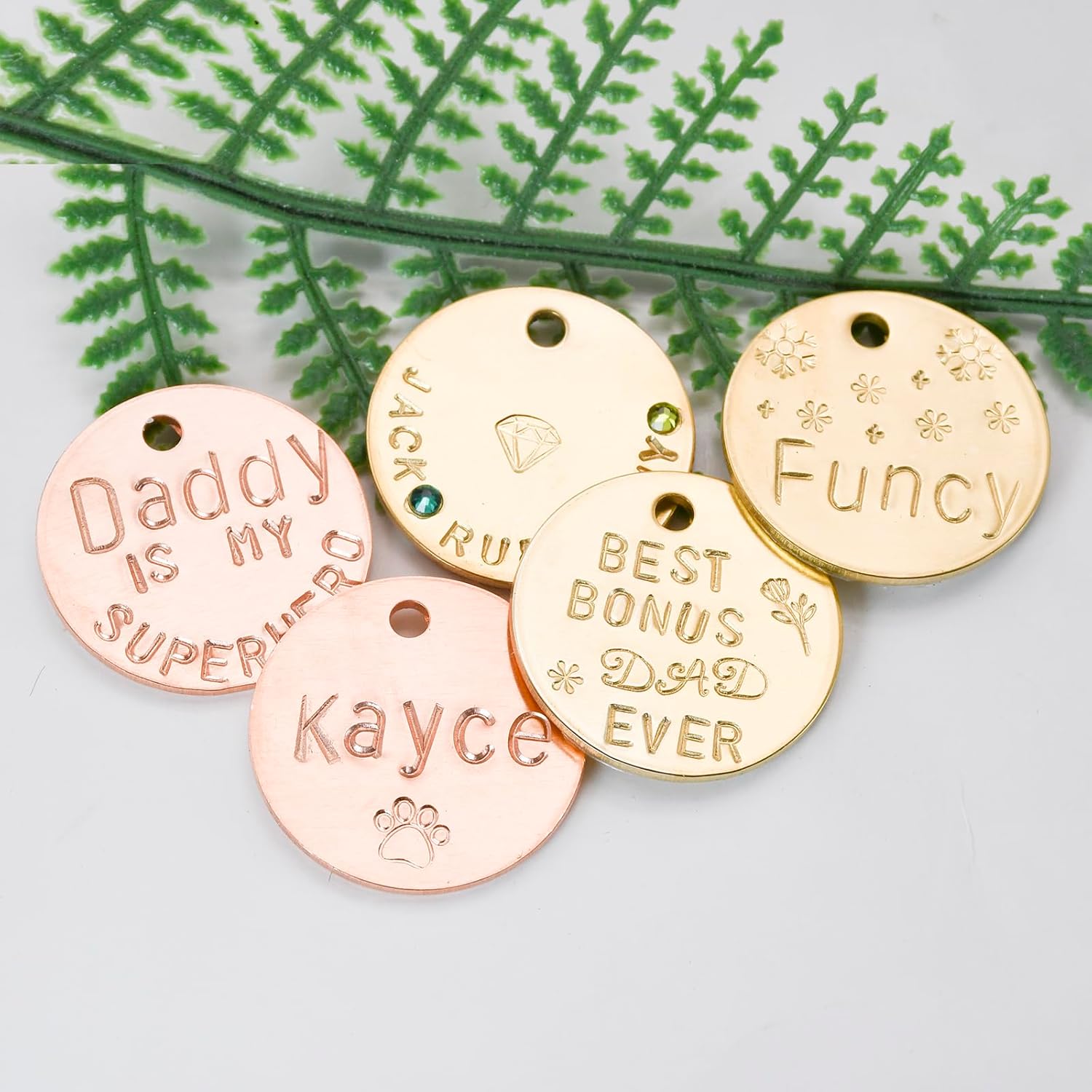 ABBECIAO 1Inch Circle Brass Blanks 14ga. Thick Smooth Edges Brass Round Disc Tags for Metal Stamping and Engraving with One Hole. Pack of 10 - Image 6