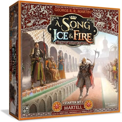CMON A Song of Ice & Fire - Juego de iniciación en miniatura de mesa de casa Martell – Lead The Resilient House Martell! Juego de estrategia para