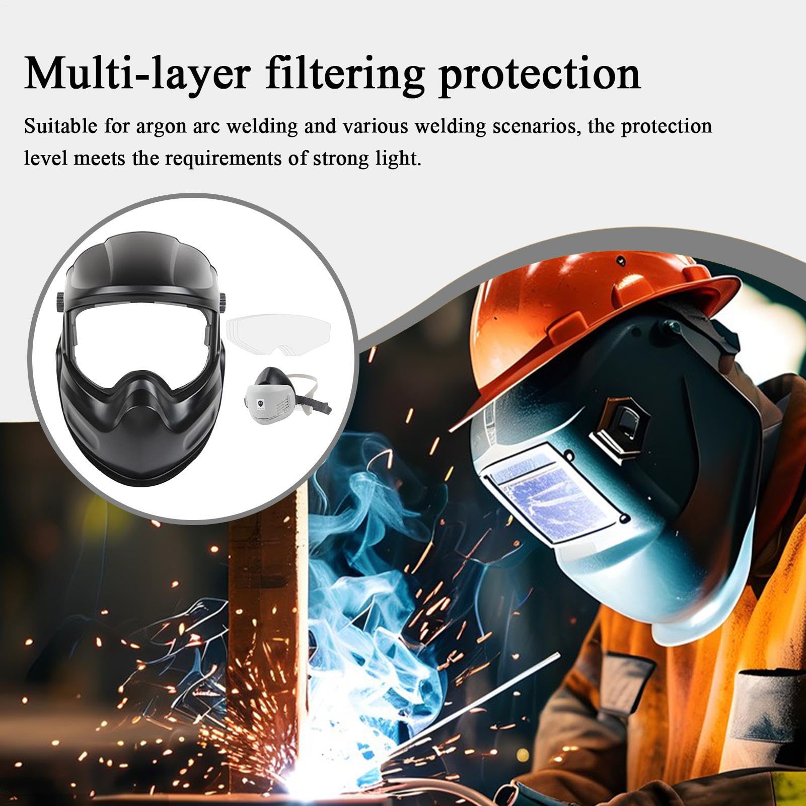 Cagoule de Soudage,Protection pour Meulage - Casque de Soudage Intégral Grande Visibilité pour TIG, MIG, Découpe, Meulage, Construction, Soudure à l'arc, Industrie,