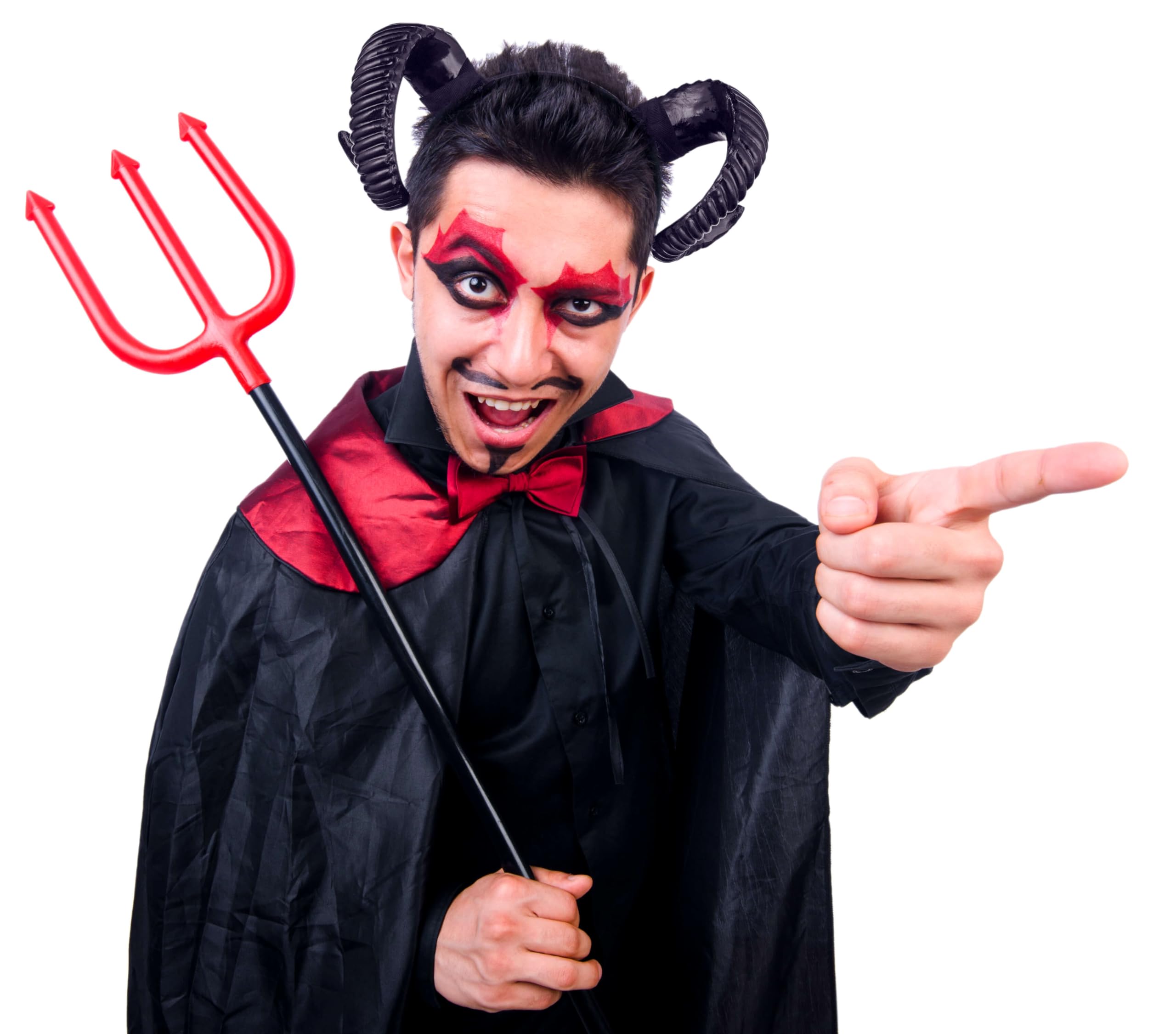 Balinco Kostium owcy z rogami, kozioł owczy, poroże, rogi diabła, strój demona, Halloween, karnawał, gotycki cosplay, czarny