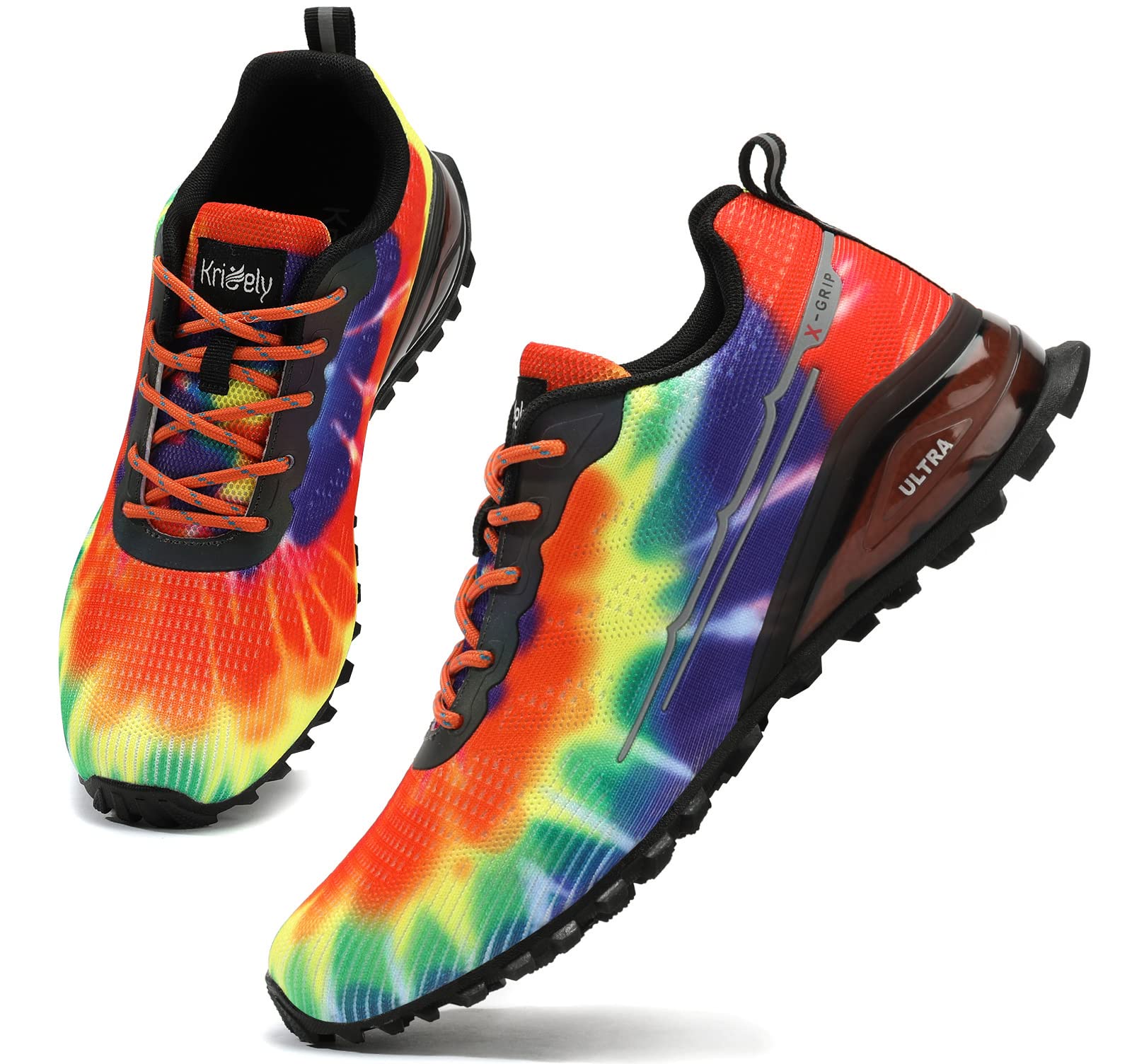 Men's Trail Running Shoes Fashion Walking Hiking Sneakers for Men Tennis Cross Training Shoe Outdoor Snearker Mens Casual Workout Footwear, Orange, 11.5