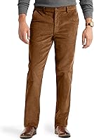 PLEPAN Men's Corduroy Pants: Classic Fit Stretch Elastic Waist Dress Pants for Office & Casual Wear