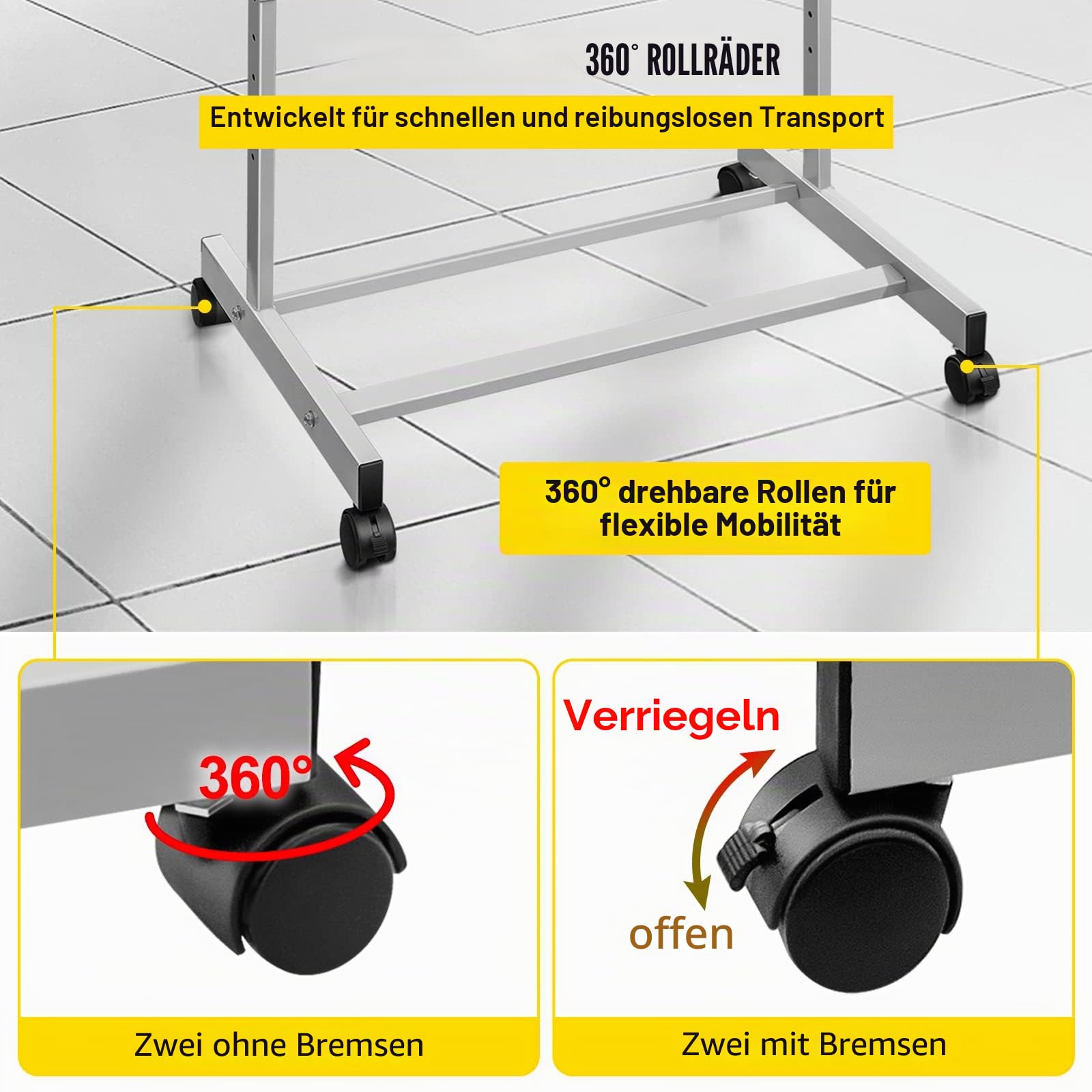 VEVOR Rednerpult Stehpult höhenverstellbar mit 4 Rollen 2-stufige Schichte, Mobil Schreibpult Stehtisch Pult Laptoptisch Weiß Stehschreibtisch aus SPCC Klassenzimmer Büro Hause Studio