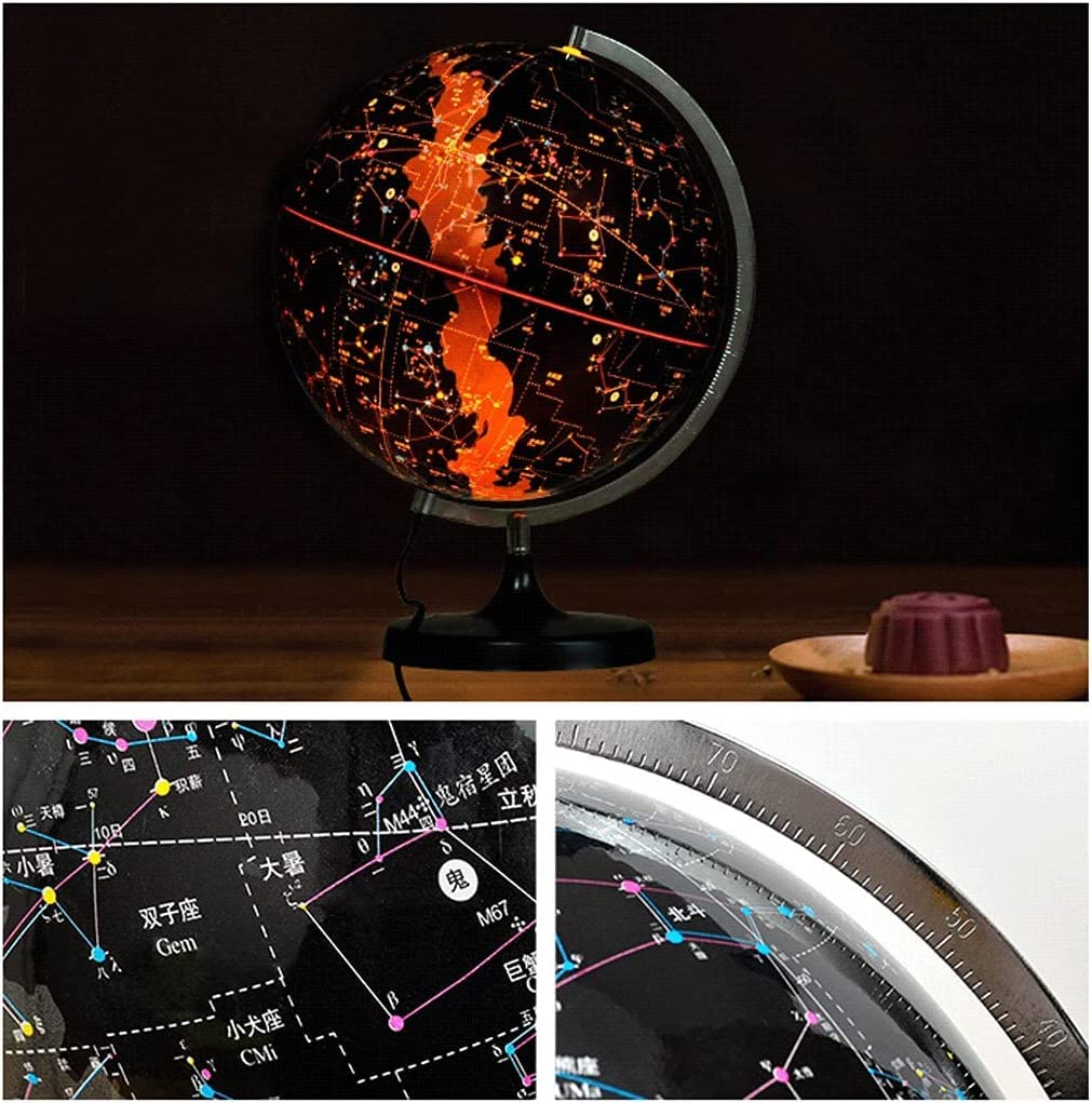 POCHY Mappamondi Constellation Globe 32 Cm Large Clear World Globe Globo Celeste Luminoso per Studenti Globo Mondiale per l'apprendimento degli Adulti Fine e Chiaro