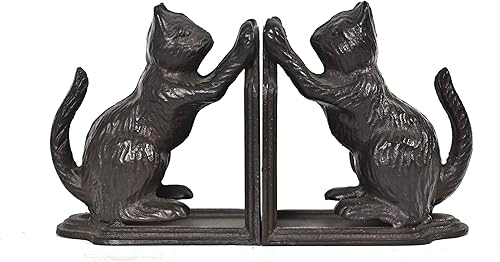 Miniatura 8 de Sujetalibros Decorativos Antiguos de Oro Conejo, Sujetalibros de Hierro Fundido Resistente para Estantes, Sujetalibros Únicos para Libros Pesados,