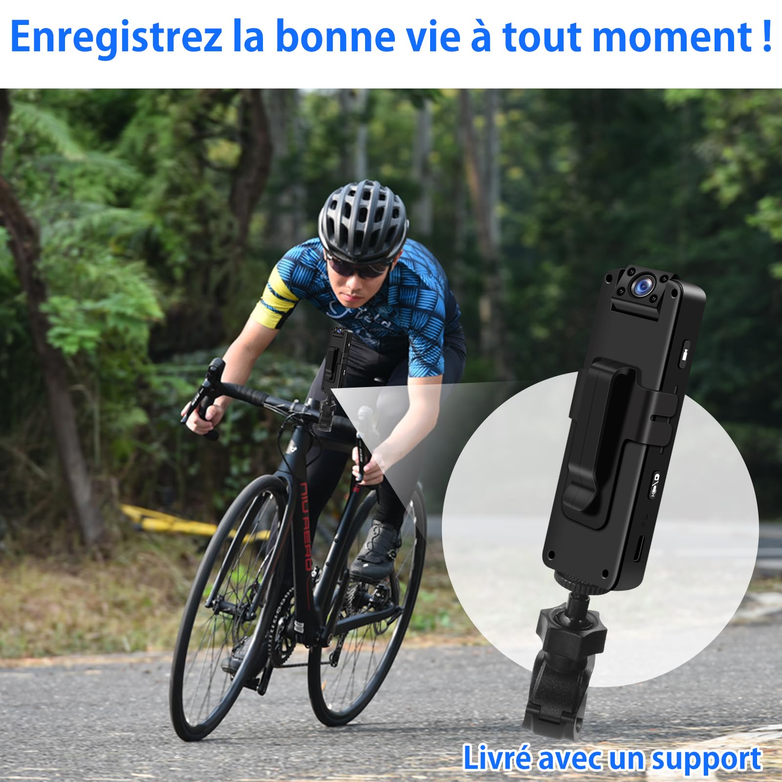 TANGMI Camera Pieton 1080P HD Rotatif 180°