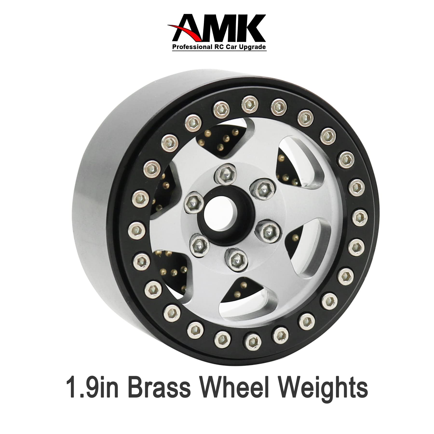 4pcs Brass Wheel Weights, 1/10 Brass Wheel Hex Hub Adapter for 1.9in / 2.2in Beadlock Wheel Rim RC Crawler Car Axial SCX10 Capra TRX4 TRX6 Weights (4pcs 15mm Brass Weights)