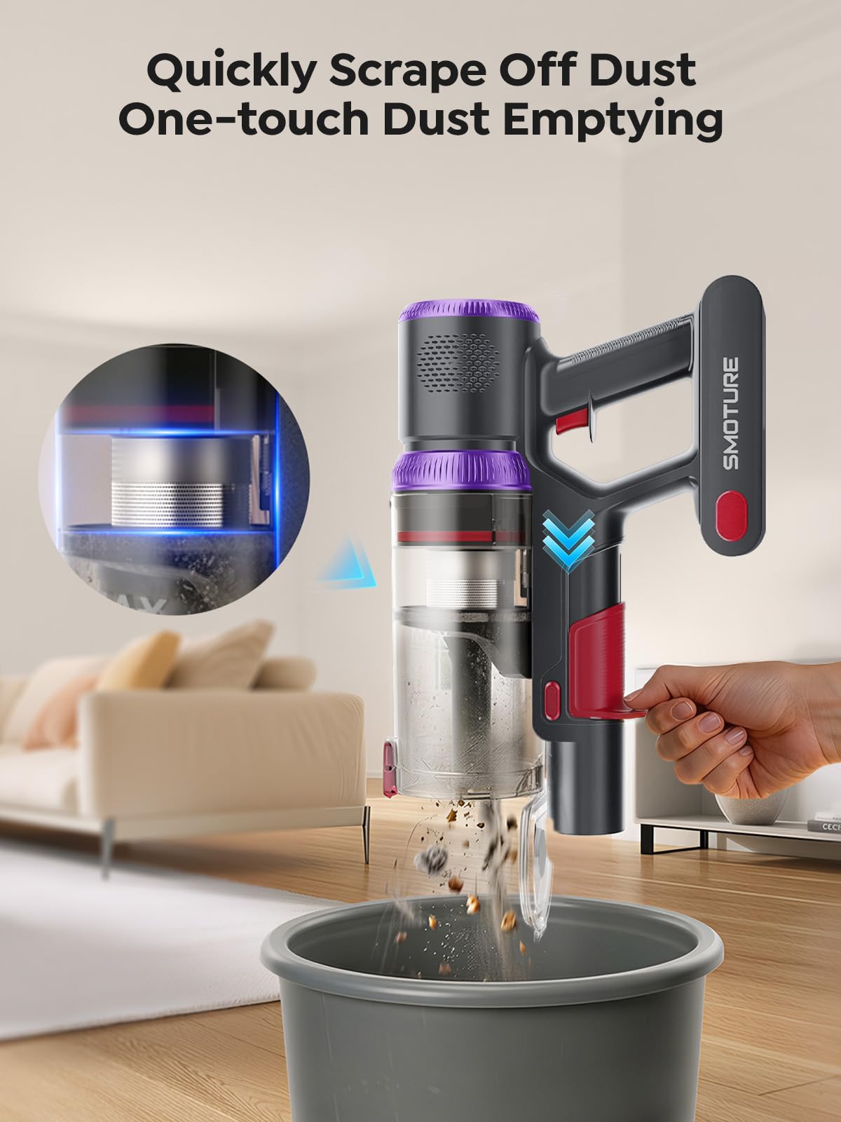 SMOTURE Cordless Vacuum - Powerful Pet Hair Cleaning -6 SMOTURE Cordless Vacuum - Powerful Pet Hair Cleaning -6