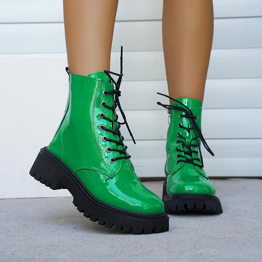 Amazon.co.jp: [Yindaity] ブーツ レディース ショート エナメル