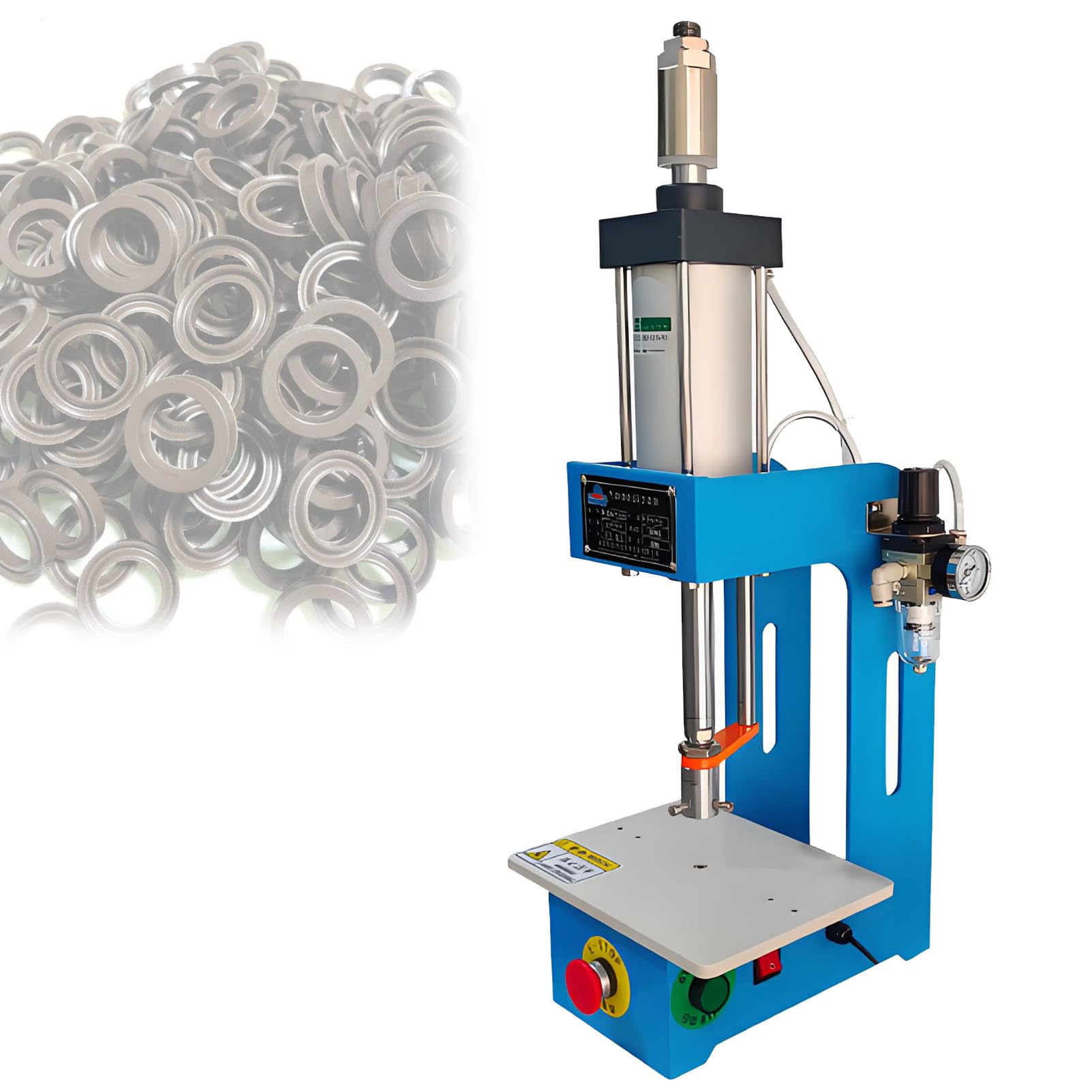 ZMJGLL Pneumatic Punch Press Machine,Adjustable Stroke Desktop Punching for Electronics,Jewelry,Hardware Manufacturing,0.4-0.7Mpa Pressure