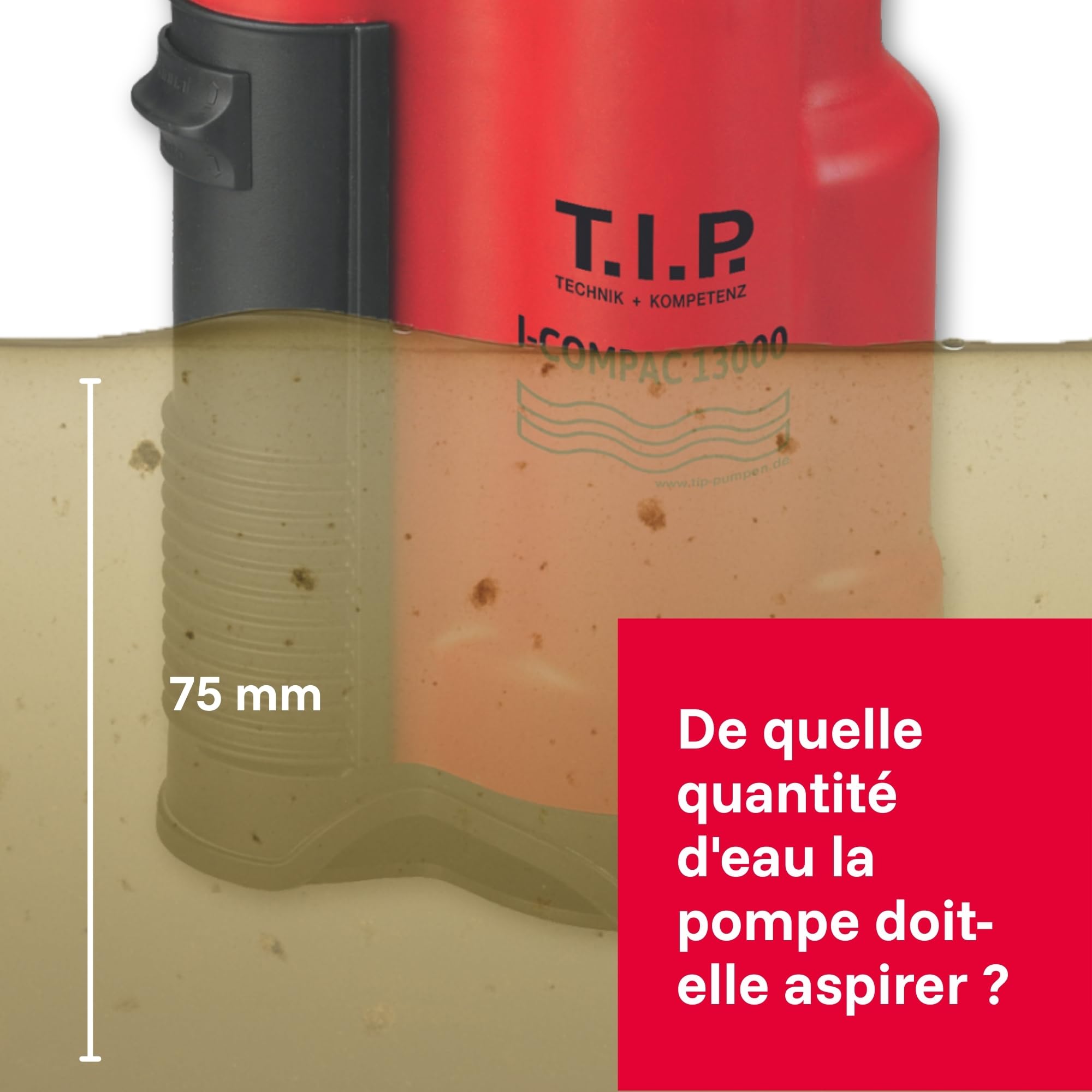 T.I.P. Pompe submersible I-Compac 13000 Puissante et Intelligente pour Jardin et Bassin 750 W Débit 13000L/h