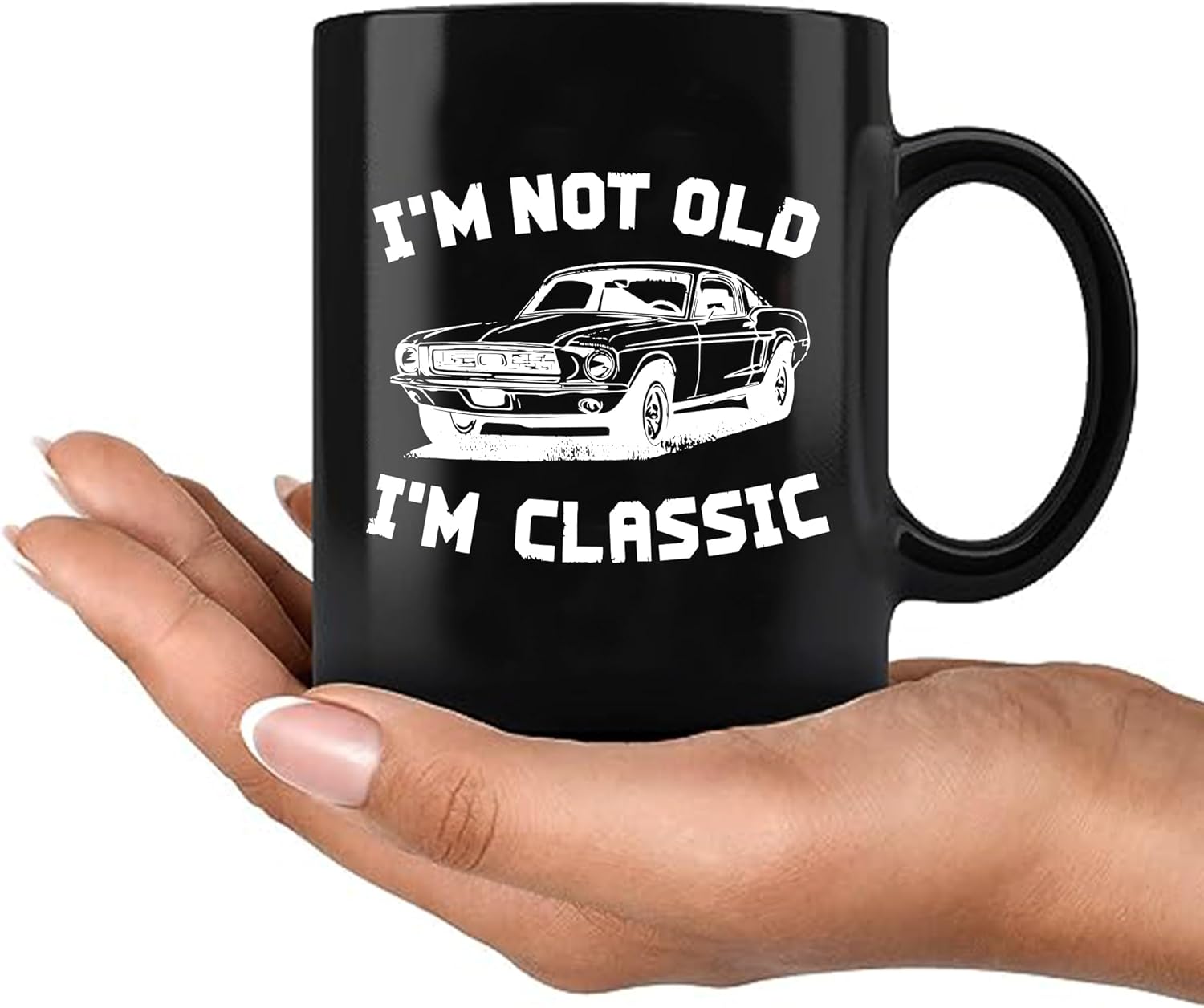 Panvola I'm Not Old I'm Classic Retirement Gift Mug Retired Senior Dad Father Grandpa Granddad Birthday Gifts For The Car Enthusiast Ceramic Cup (Black) - Image 8