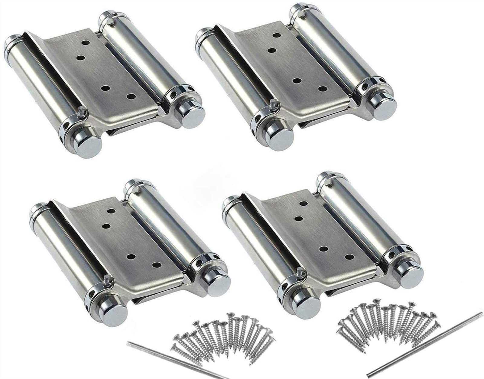 2 Paia di Cerniere a Molla a Doppia Porta a Doppia Porta in Acciaio Inox 3 Pollici chiudono automaticamente la Porta, Cerniere a Doppia Molla Aperta Sia all'Interno Che all'Esterno (Size : 3 inch)