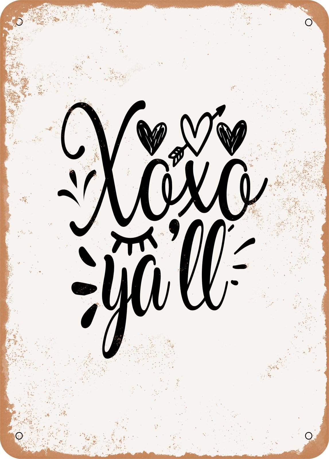 Miaomansenstore Metal Sign - Xoxo Y'all - Vintage Look Home Decor