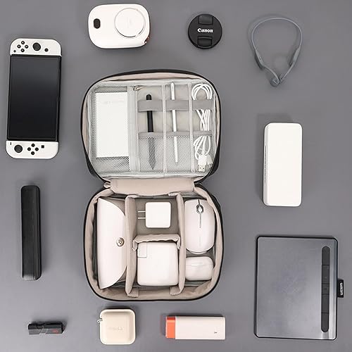 Miniatura 4 de Bolsa organizadora grande para dispositivos electrónicos, bolsa de viaje para cable de cargador USB, accesorios para ratón, teléfono SD, banco de