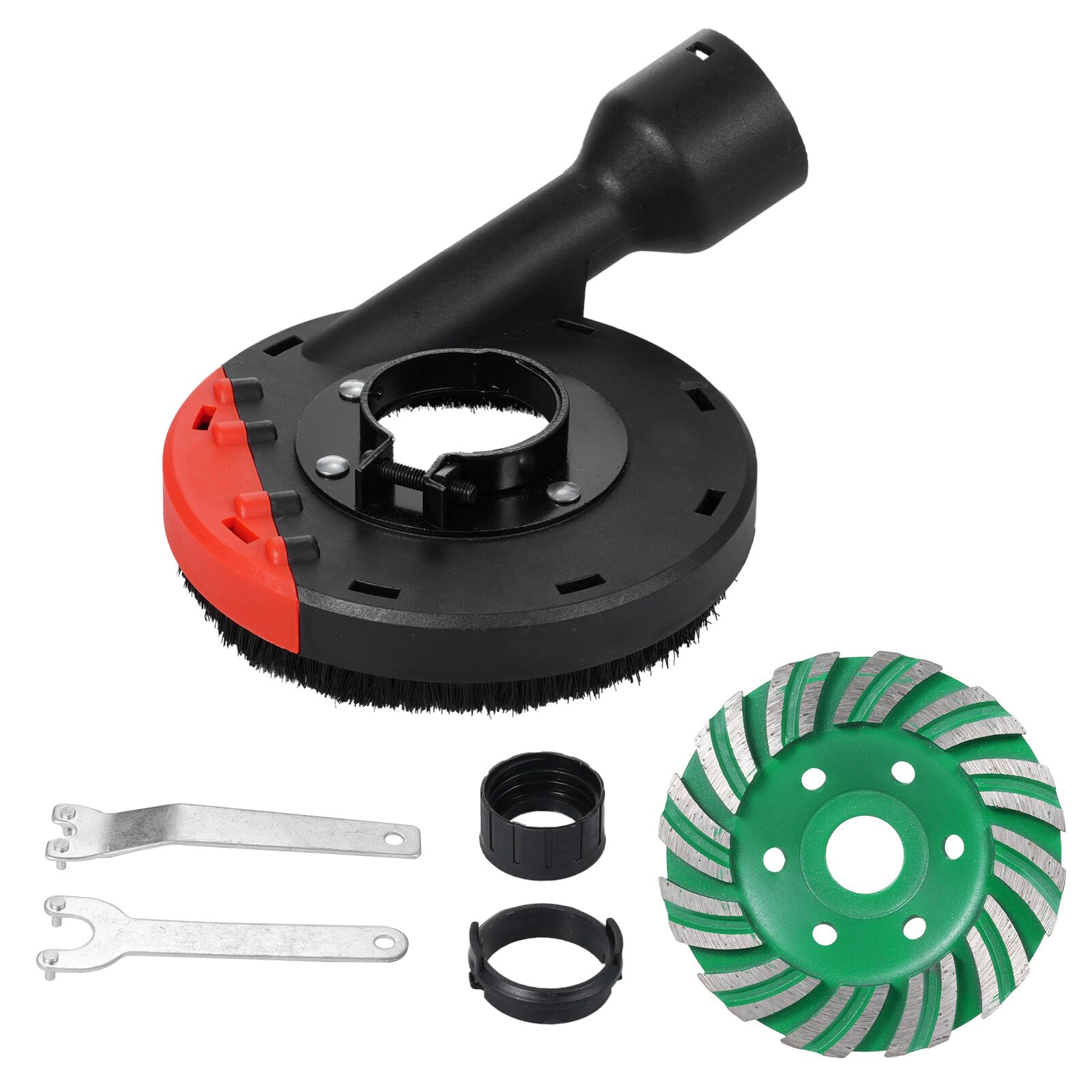 Hotte d'extraction pour meuleuse d'angle 115 mm + coupe diamant 115 mm x 15 mm pour béton