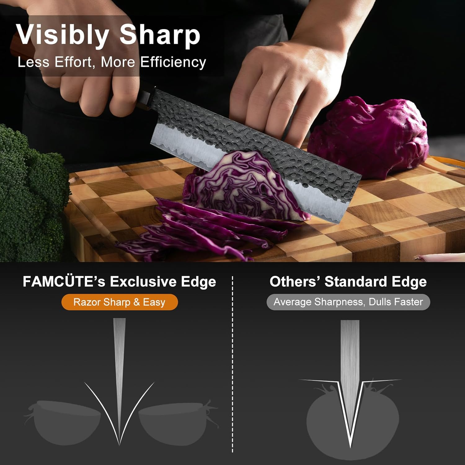 7 Inch Japanese Nakiri Knife, High Carbon Stainless Steel Kitchen Chopping Knife, Hand Forged of 5 Layers Professional Japanese Chef Knife, Comfortable Grip Rosewood Handle Vegetable knife - Image 7