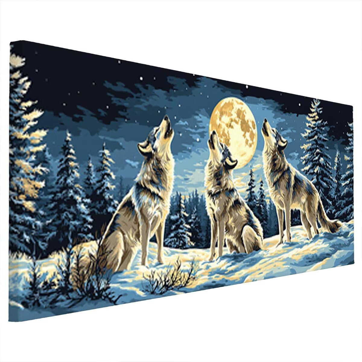 Duża sztuka diamentowa dla dorosłych, 140 x 60 cm, diamentowy wilk, akcesoria artystyczne dla dzieci, początkujących, 5D, DIY, pełne wiercenie, płótno, klejnot, sztuka i rzemiosło, hobby dla dorosłych